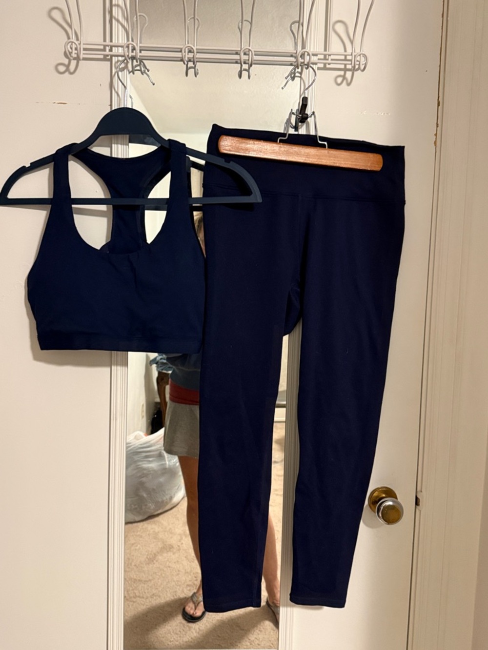 Fabletics Navy High-Waist Leggings & Racerback Sports Bra Set